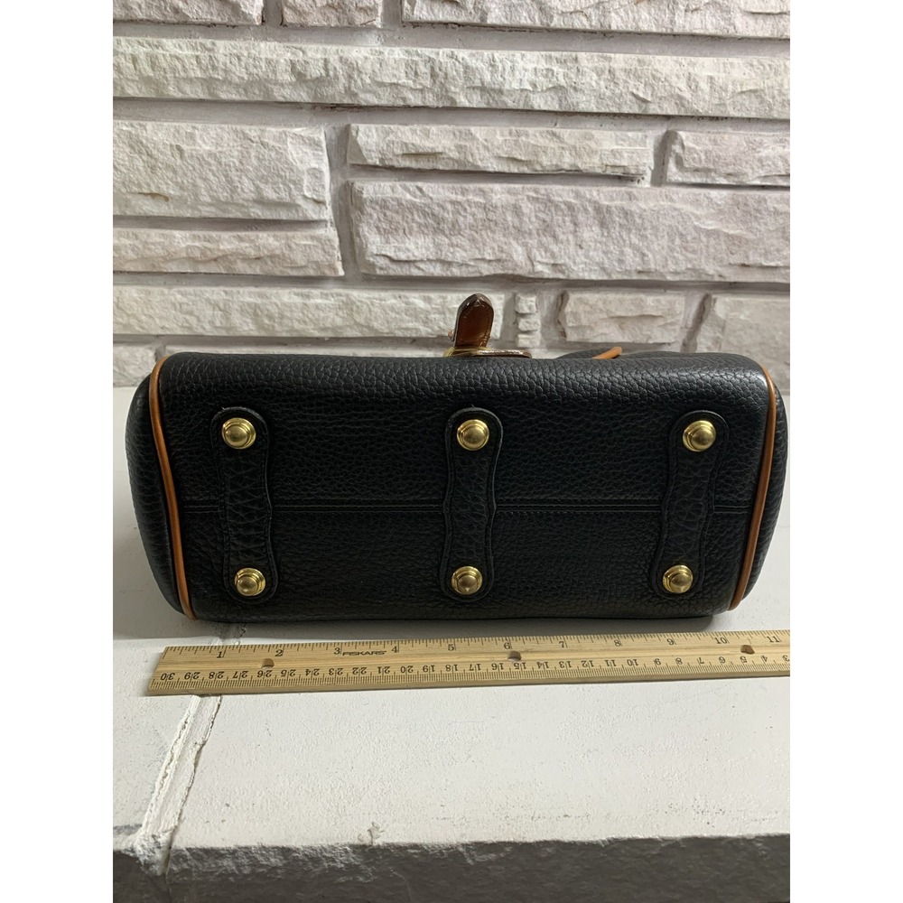 Dooney & Bourke All Weather Leather Vintage Top Handle Bag Black British Tan - Picture 13 of 15